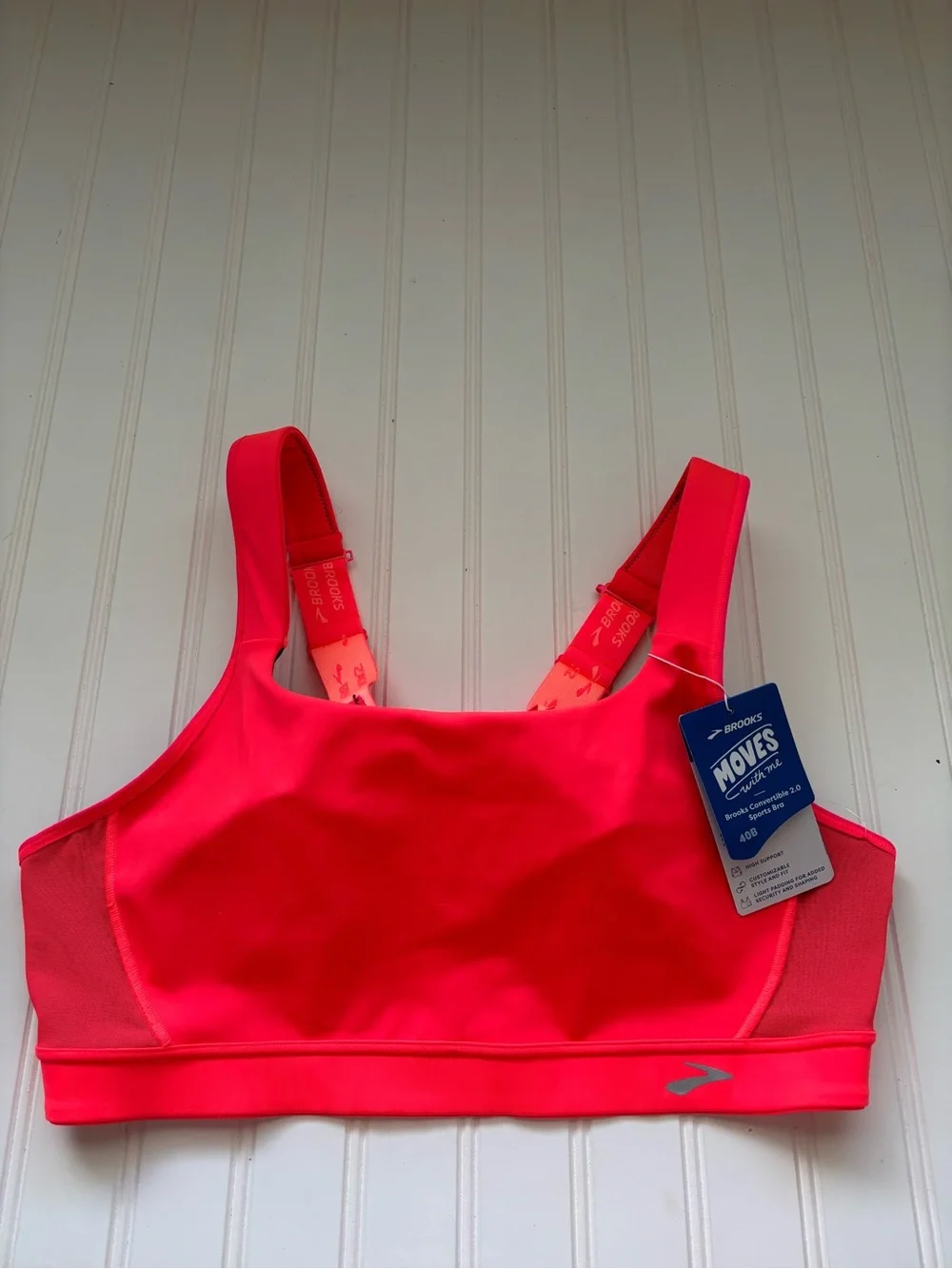Brooks | Women's Convertible 2.0 High Impart Sports Bra Neo Cayenne Size 40B NWT